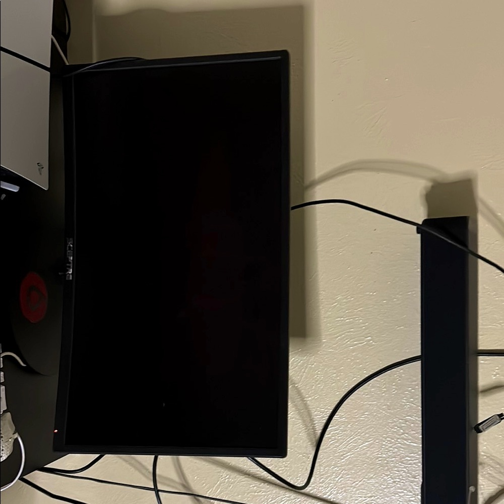 Black Computer Monitor with Stand